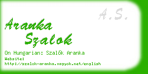 aranka szalok business card